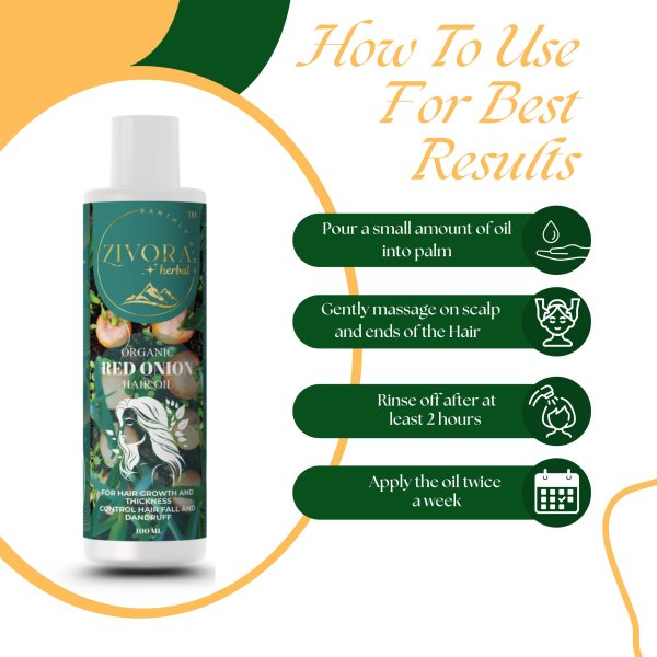 zivora herbal 100% pure red onion hair oil